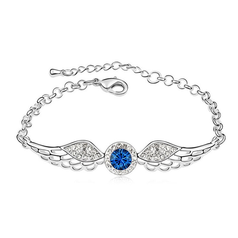 Vrouwen Lady Armband Chain Angel Wing Sieraden Decoratie Charme Voor Party THIN889: Blauw