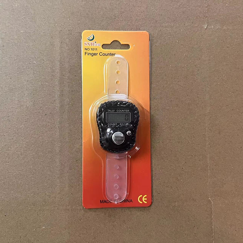 Elektronisk fingerräknare ringfingerklick bärbar återställningsbar digital displayräknare golfräknare flätad bönetillbehör: Röd