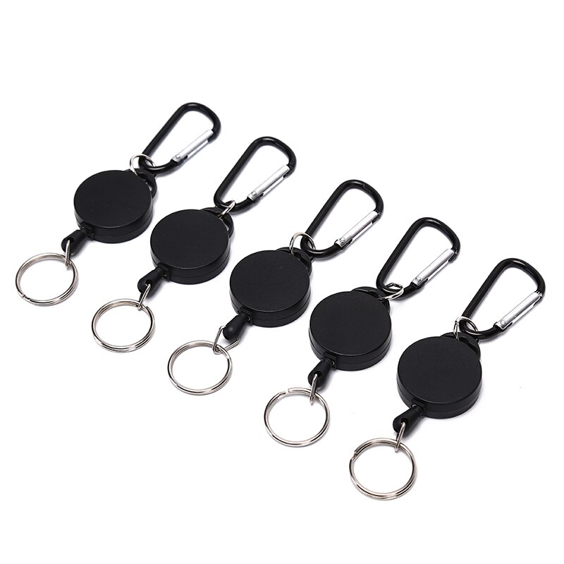 Câble métallique noir porte-clé s 60cm merker bobine uttrekkbar recul anti perdu heiskort porte-carte d'identité porte-clés porte