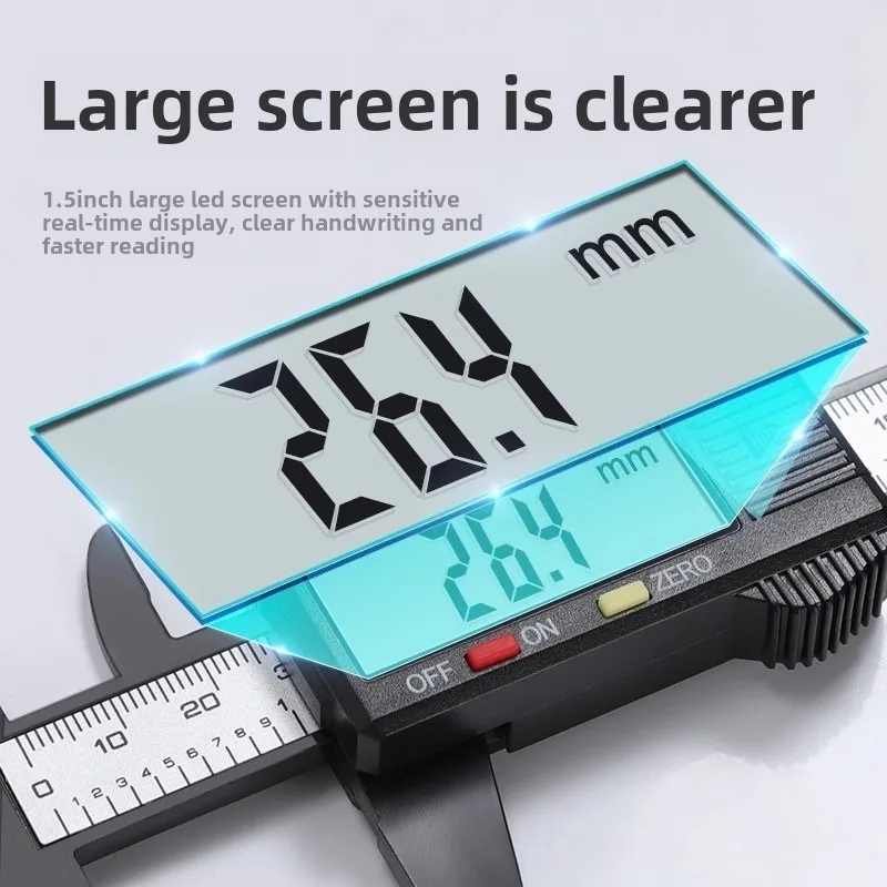 Caliber 150mm 100mm LCD Display Electronic Digital Micrometer Carbon Fiber Measuring Tool Digital Ruler Gauge Vernier Caliper