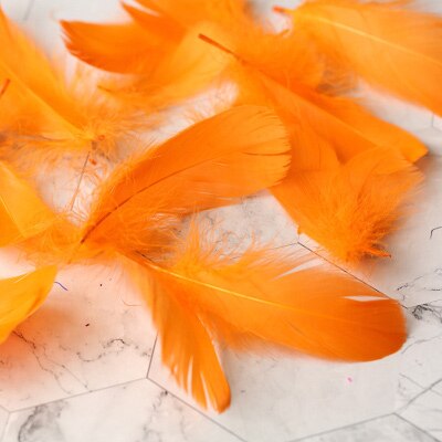 Refining Natural Feather Colourful Small Goose Feathers 3-8cm Photography props for Photo Background DIY Decoration: Orange