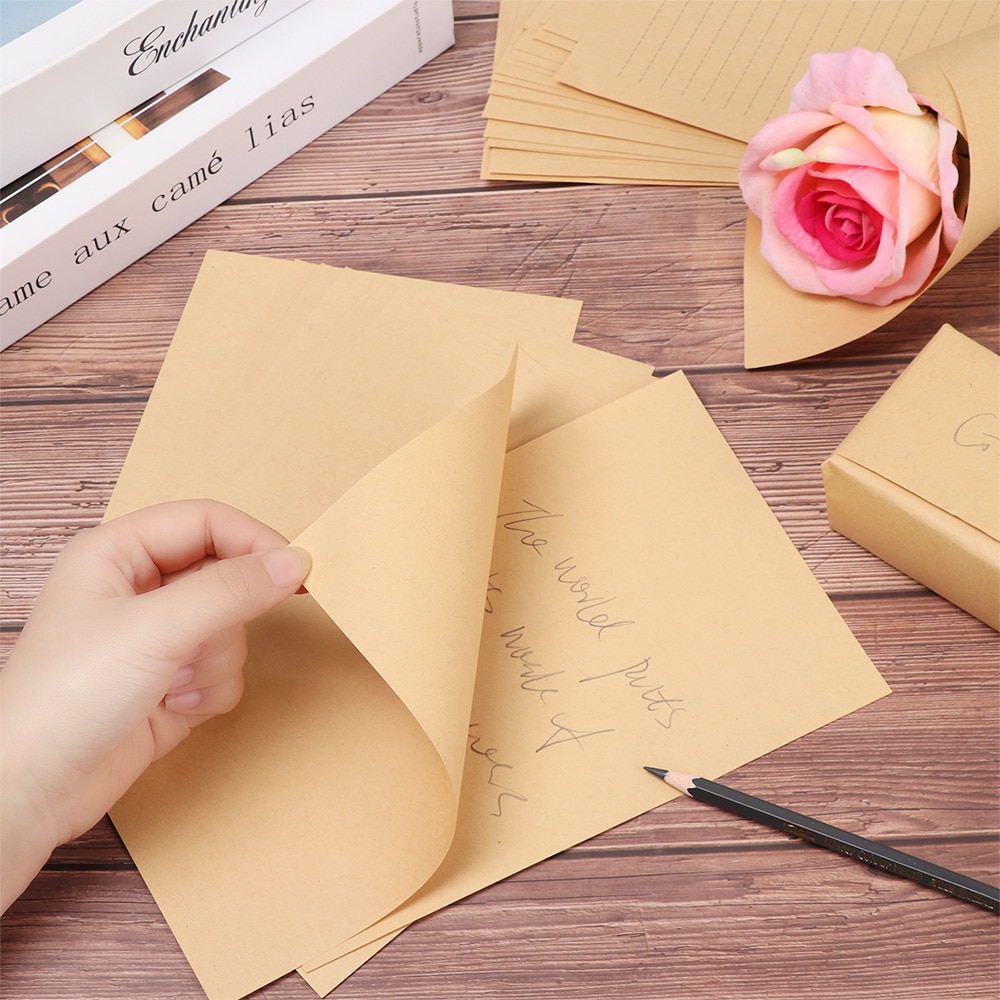 25 Sheets Empty Letter Paper Kraft Printing Writing Thick Paper Postcards DIY Card Hand Making Craft Wedding Invitation Card