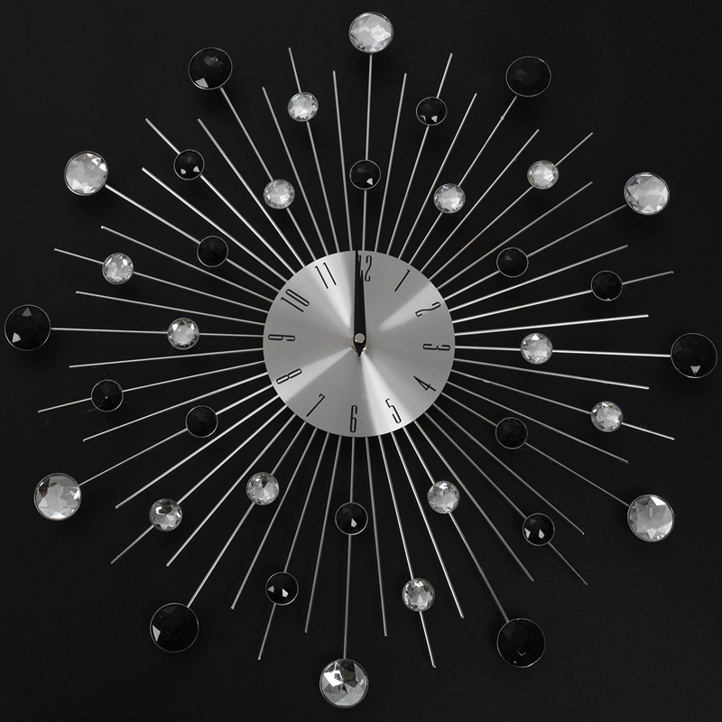 Gypsophila, reloj de pared de diamante a la , reloj de hierro forjado, reloj , reloj de pared artístico de Metal Vintage