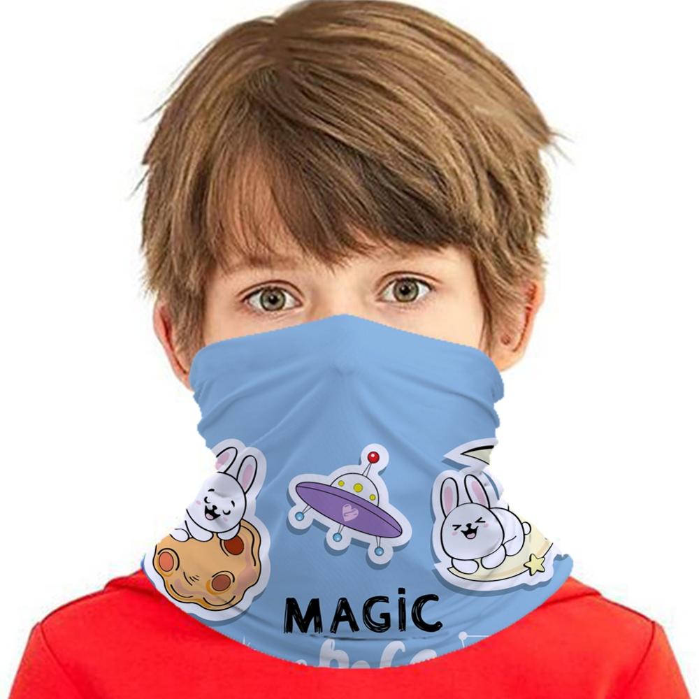 Cartoon Cat Space Kids Head/Face/Mask Neck Bandana Scarf Dual-use Magic Tube HeadScarf Cycling Sport Headwear Turban Balaclava: F