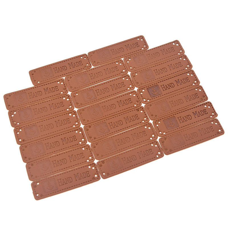56 Etiquettes Fait Main Cuir PU Relief - 8 Styles Pour Couture Tricot Crochet Vêtements