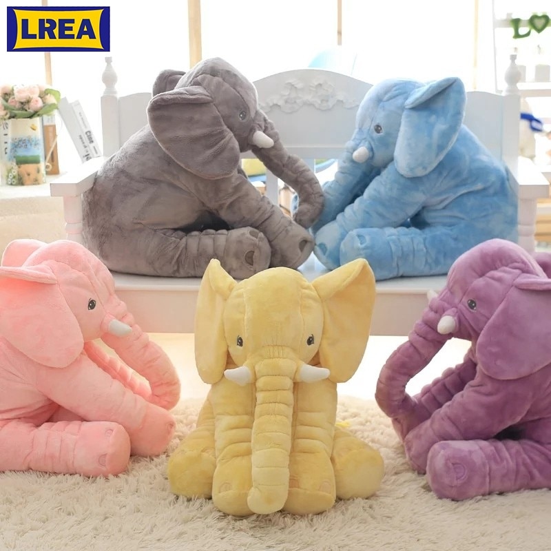 Lrea 40/60cm blød pude tegneserie elefant pude familien dekorerer 4 farver til valgmulig