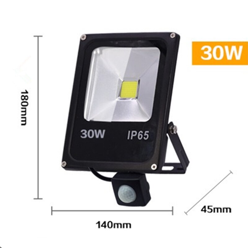 Motion Sensor LED floodlight 10 W 30 W 50 W 220 V floodlight reflector foco LED outside Waterproof IP65 Outdoor SpotLight: 30W sensing / Warm White