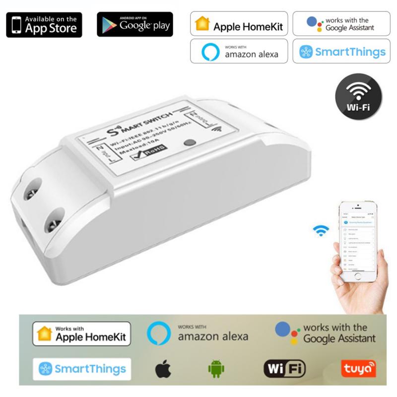 WiFi Smart Switch Wireless Remote Switch Light Controller Module Lamp Control Smart Home Control Work with Google Home Alexa