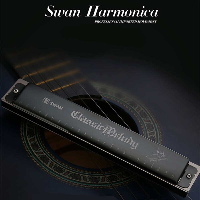 Swan harmonica key of c gaita de boca harmonica sort folk armonica huller harpe tremolo instrumentos musicales swan harmonika