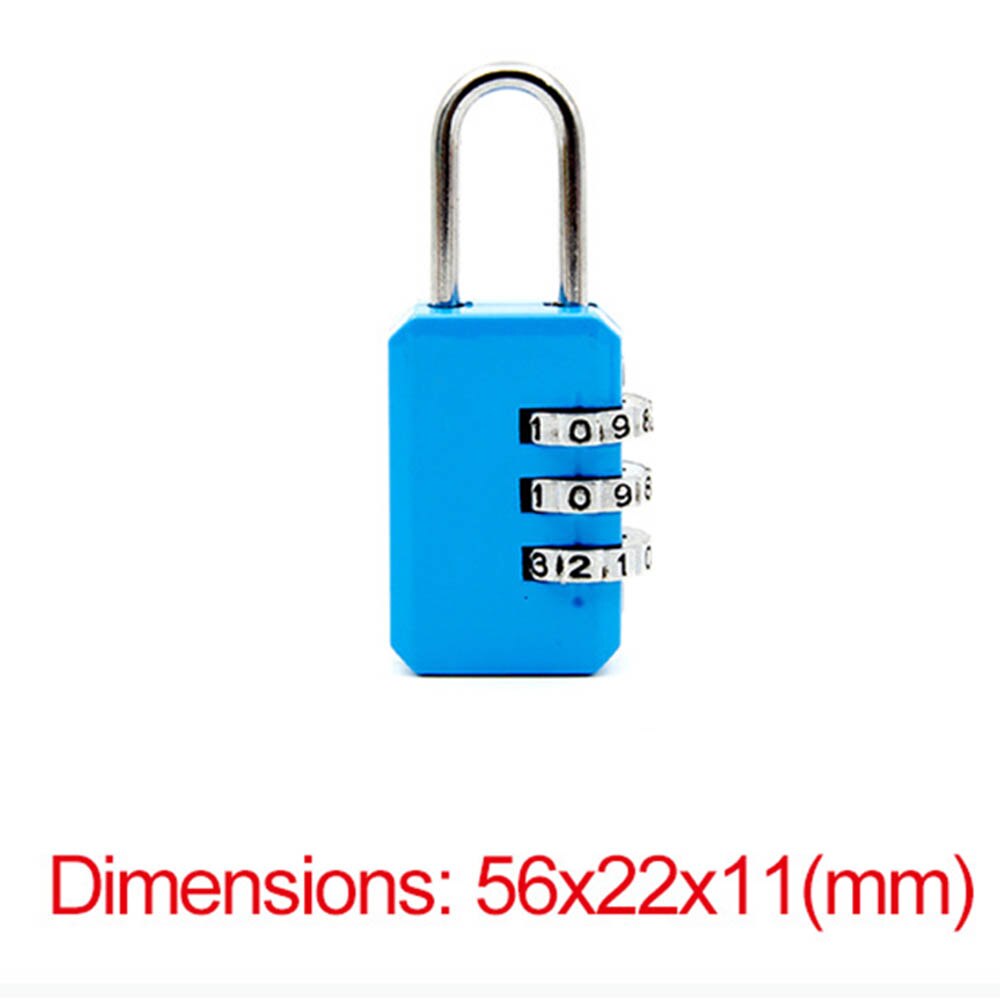 Nice 3 Digit Dial Combination Code Number Lock Padlock For Luggage Zipper Bag Backpack Handbag Suitcase Drawer durable Locks: blue