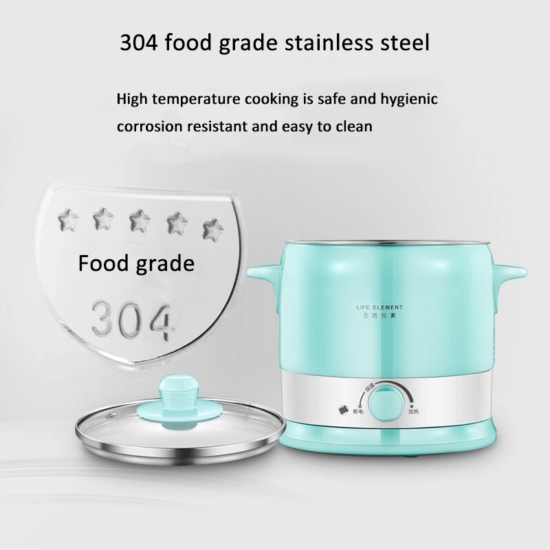 Mini Multifunction Electric Cooking Pot Machine Stainless Steel Liner Food Cooker Non-stick Coating For Dormitory 220V