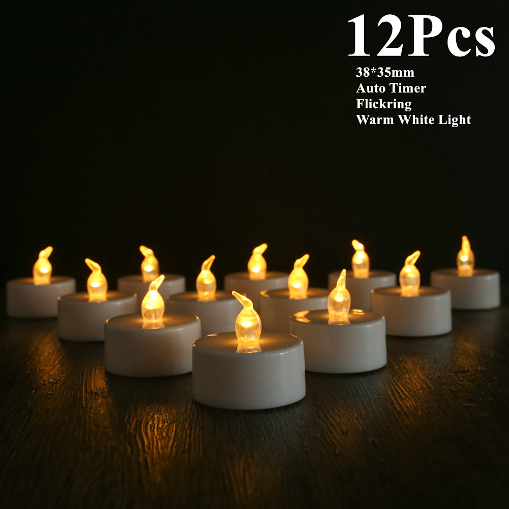 12/24 Stück flammenlose LED-Kerze mit/ohne Fernbedienung, Beleuchtung, flackernde Flamme, Teelicht für Halloween, Weihnachten, Heimdekoration: RGB