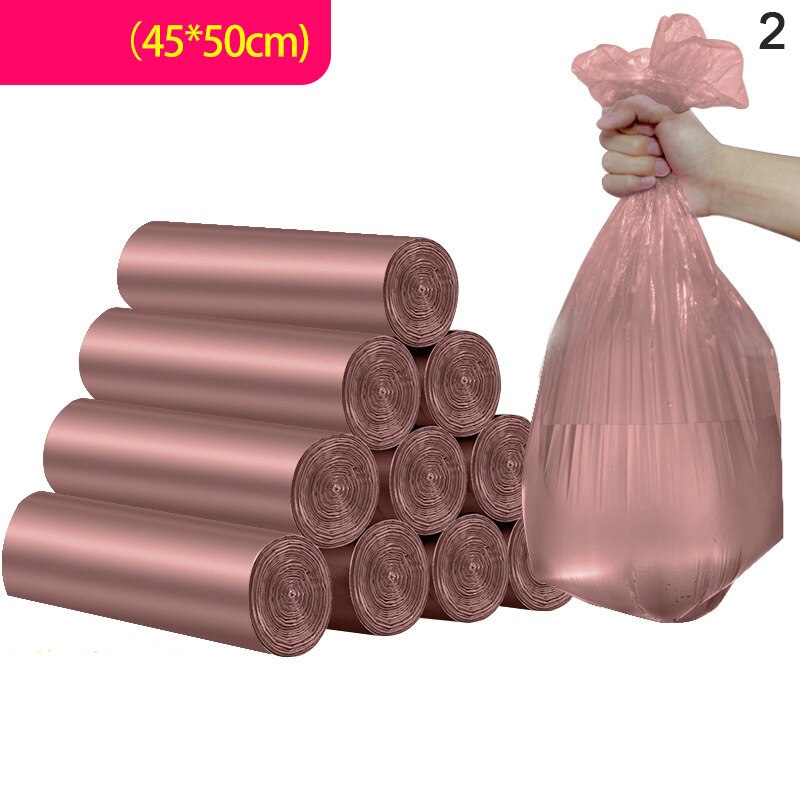 100Pcs/5 Rolls Vest Type Garbage Bag Household Cleaning Accessories Portable Point-Break Disposable Thick Garbage Bag 45x50cm: A2