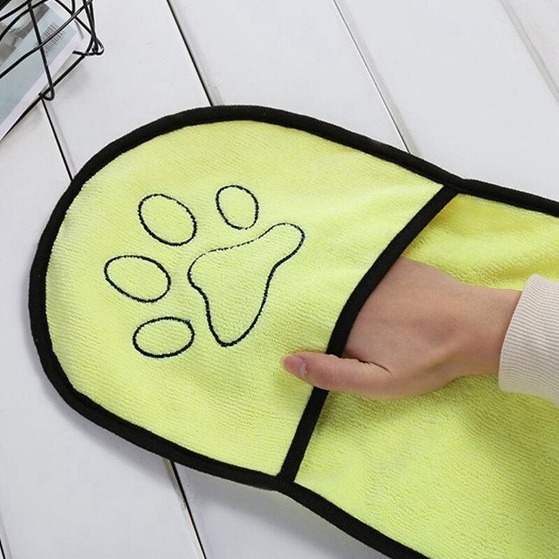 Kæledyrshund kat hvalp kæledyrshåndklæde mikrofiber stærkt absorberende vandbadevarer til håndklædetørt hår hunde håndklæder kæledyrshåndklæde 23*65cm levering