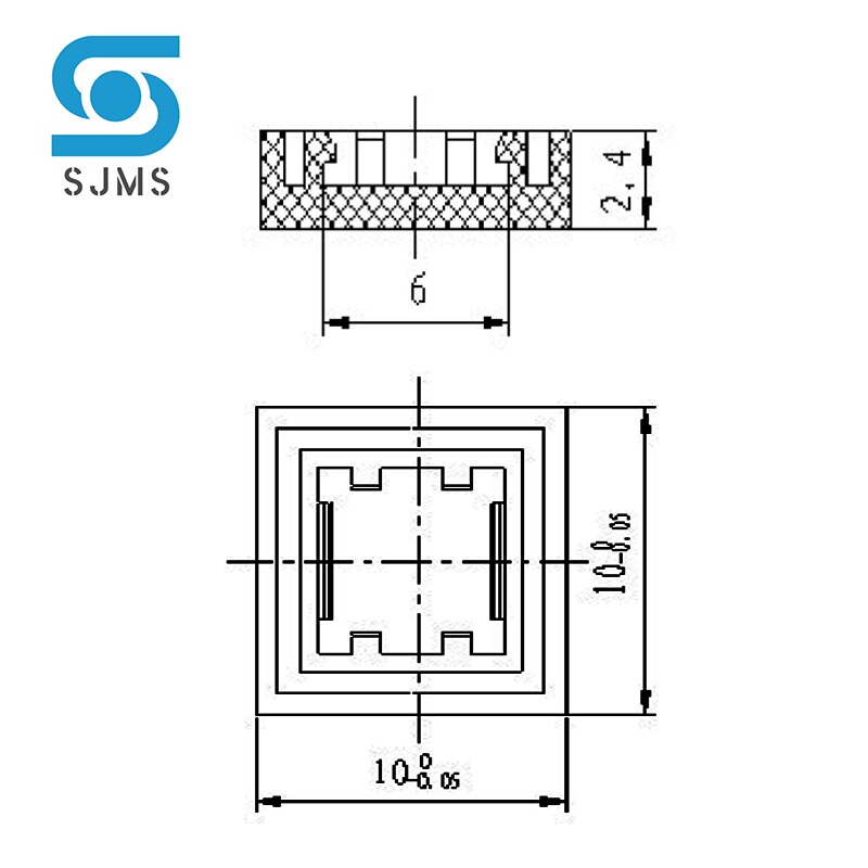 Tapa de interruptor cuadrado C10 LED, 10x10mm, con símbolo, 6x6mm, botón táctil LED