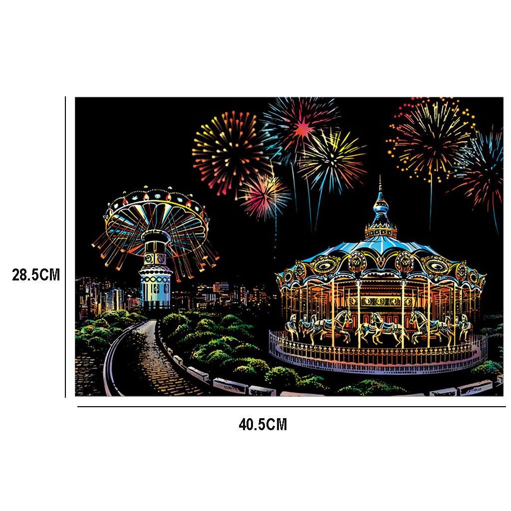 Gold Color Scratch It Adult Scratch Card Magic Pictures Scratch Art Paper Card Graffiti Stencil for Drawing Stick Painting Toy