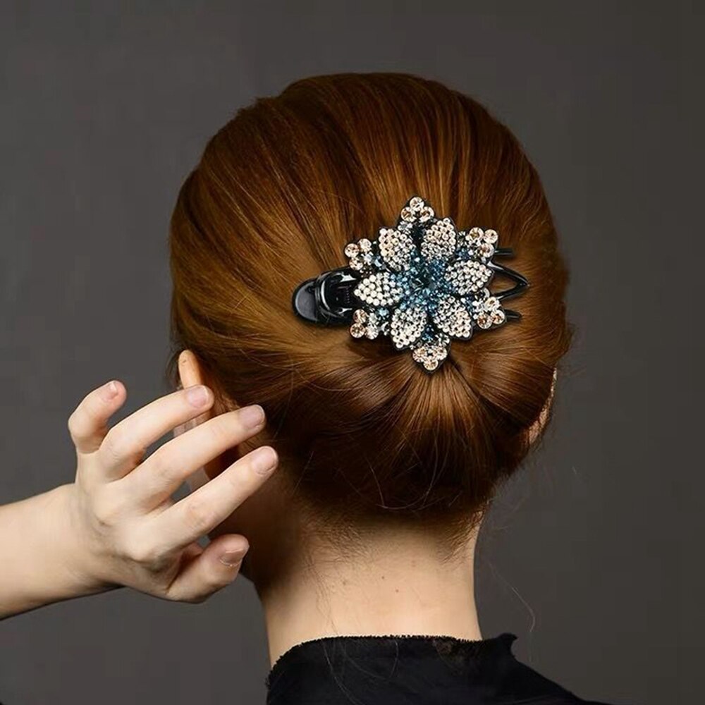 Épingle à cheveux en cristal pour femmes, pince à cheveux en forme de bec de canard avec strass, bijoux de coiffure pour filles, outils de coiffure,