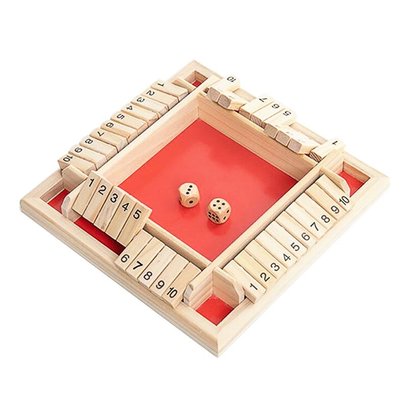 Gioco da tavolo famiglia bere in legno regalo giocattolo educativo Flap bambini numero di intrattenimento dadi divertenti Juguetes chiudere la scatola