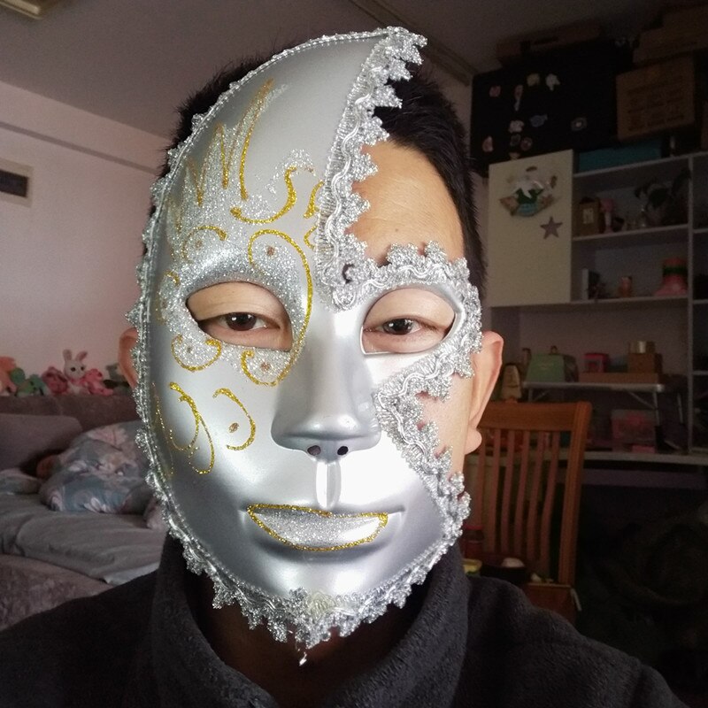 Golden Silver Masquerade Mask Male And Female Princess Half Face Mask Baron Knight High-End Mask Wrap Side Catwalk Mask