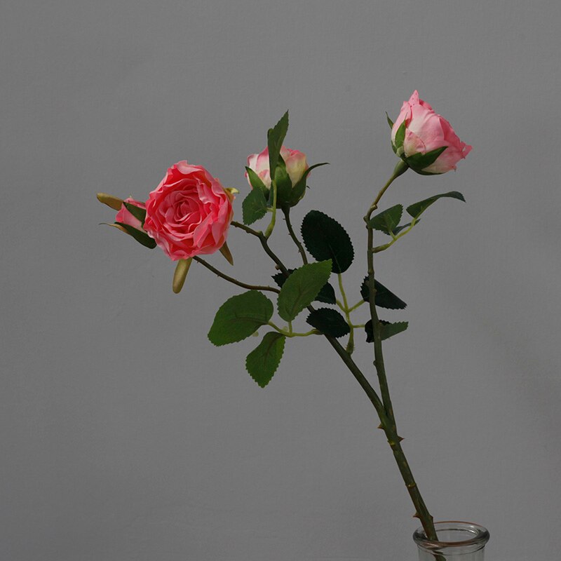 Kunstbloemen Zijde Mooie Rozen Realistische Flores Voor Partijen, Bruiloft, Bridal Holding, Vazen: Diep Roze