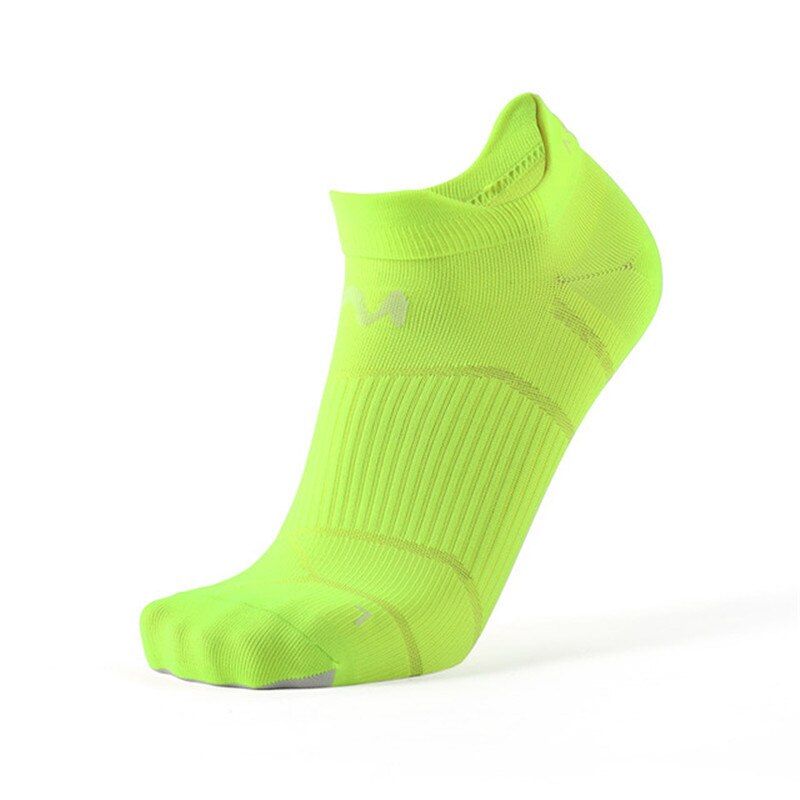 Professionelle unisex Sport Socken Leichte schnell trocken tragen Besteändig Laufschuhe Socken für Marathon- Joggen Fitness: fluoreszierend Grün / L(39-42)