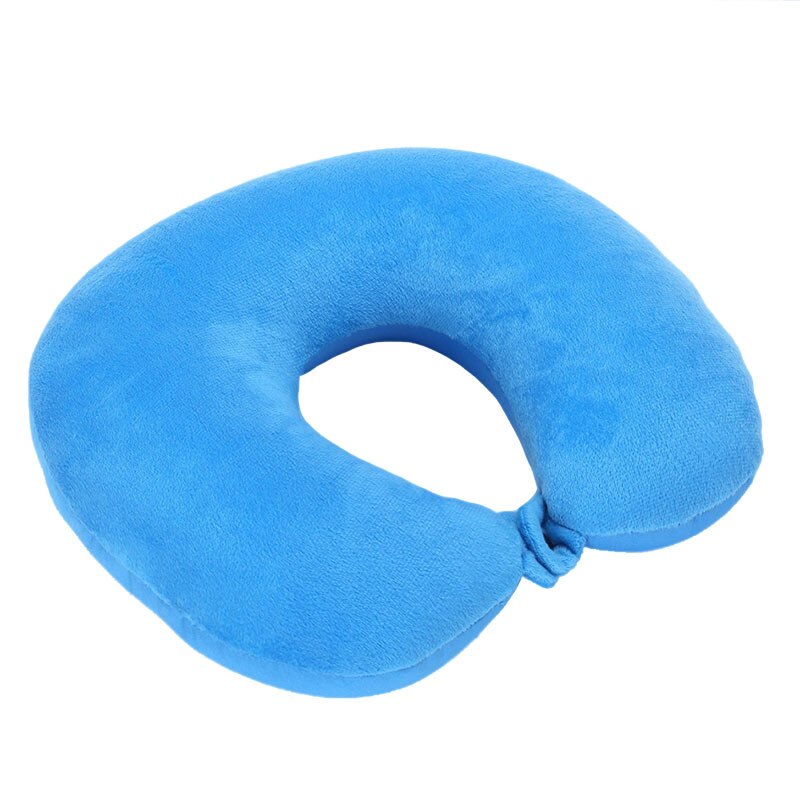 U Shaped Travel Pillow Particles Neck Car Plane Pillows Soft Cushion Home Outdoor Textile Pillow Home Textile Home Garden: sky blue