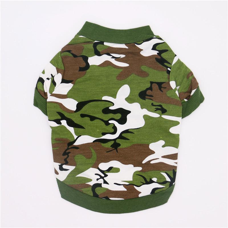Vêtements pour animaux domestiques | Bague pour chiot, T-shirt Camouflage en coton, Teddy 100% coton, printemps et automne: Green / S