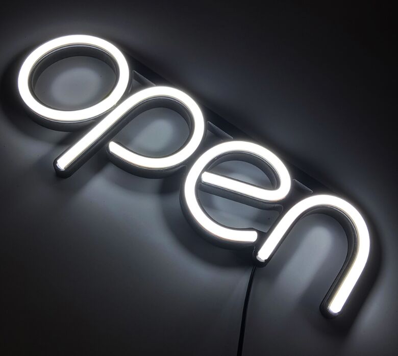 OPEN Business Sign Neon Light Ultra Bright LED Store Shop Advertising lamp Lights: White