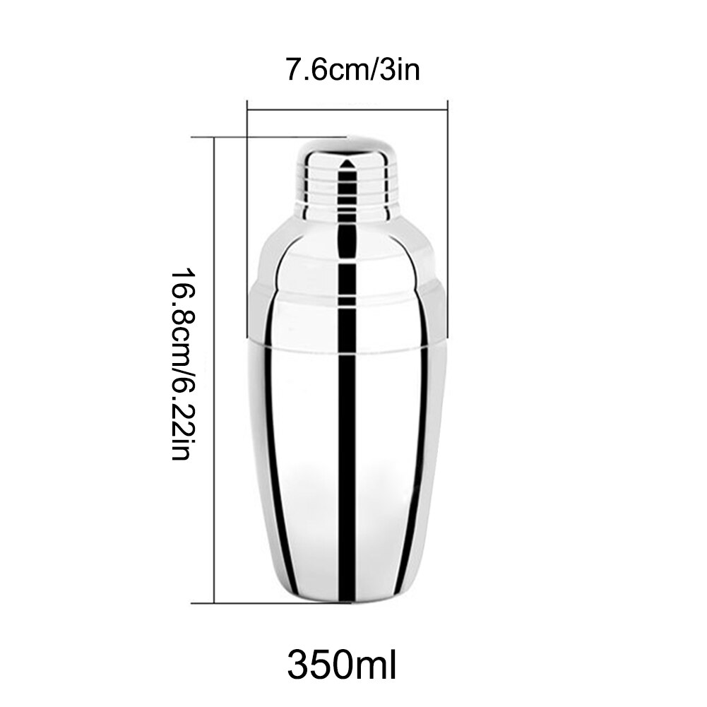 Rvs Cocktail Shaker Mixer Drinken Shaker Bar Gereedschap Voor Barman Drinken Party Bar Gereedschap: 350mL