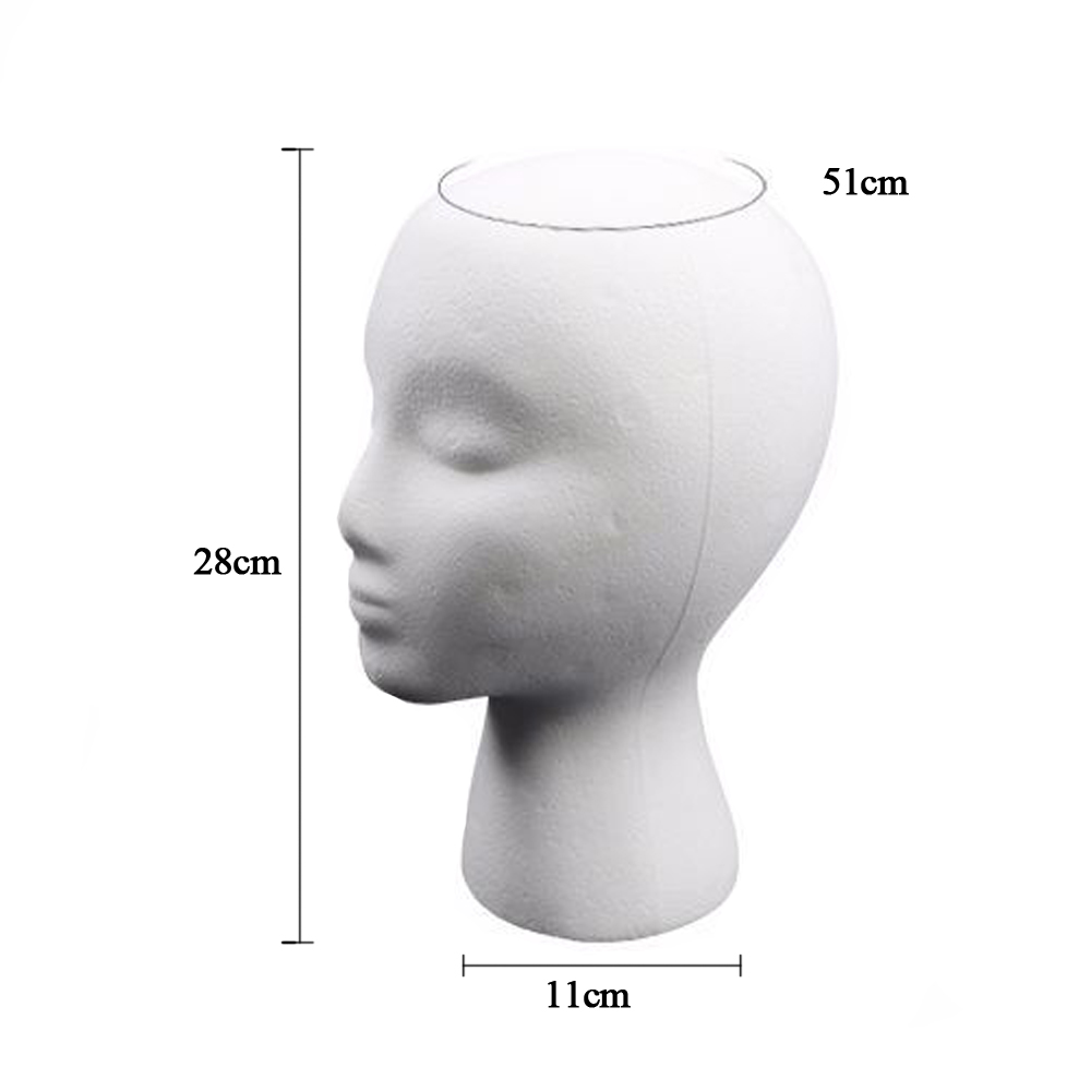 Women Foam Head Practical Styrofoam Head Model Polystyrene Durable Portable Mannequin Head For Wig Stand Glasses Hat Display
