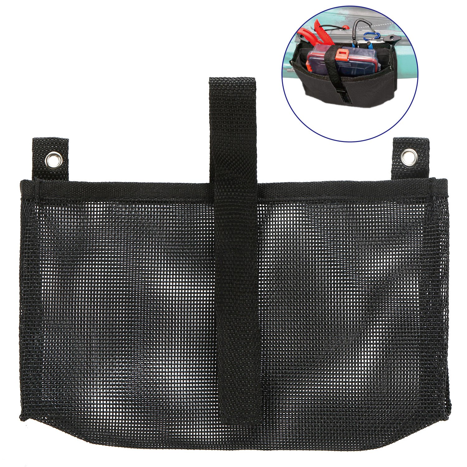 Kayak Mesh Storage Side Pouch Boat Fishing Holder Bag Canoe Mesh Bag Beer Can Hanger Bag for Boat Dinghy