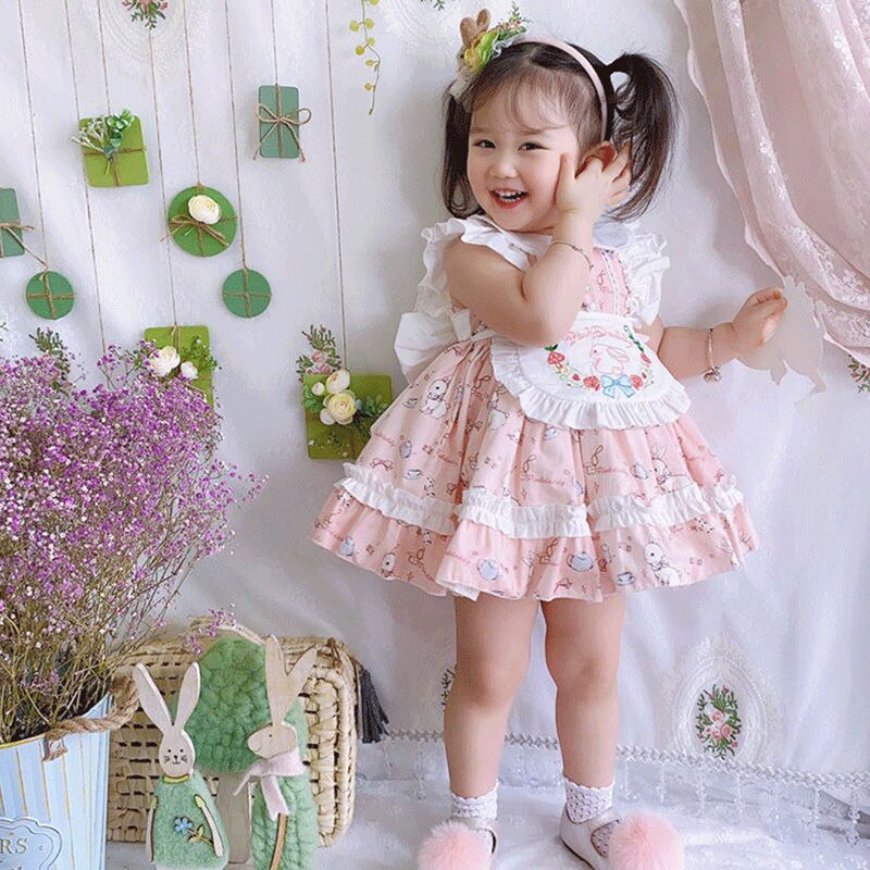 Patrón de costura para vestido de bebé Lolita para niños, Mini Plantilla de dibujo de corte de papel Kraft DIY, falda de tela para niñas