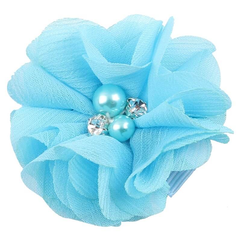 10Pcs Baby Chiffon Flower Hair Clips Rhinestone Toddler Hairpins Girls Headdress 72XC