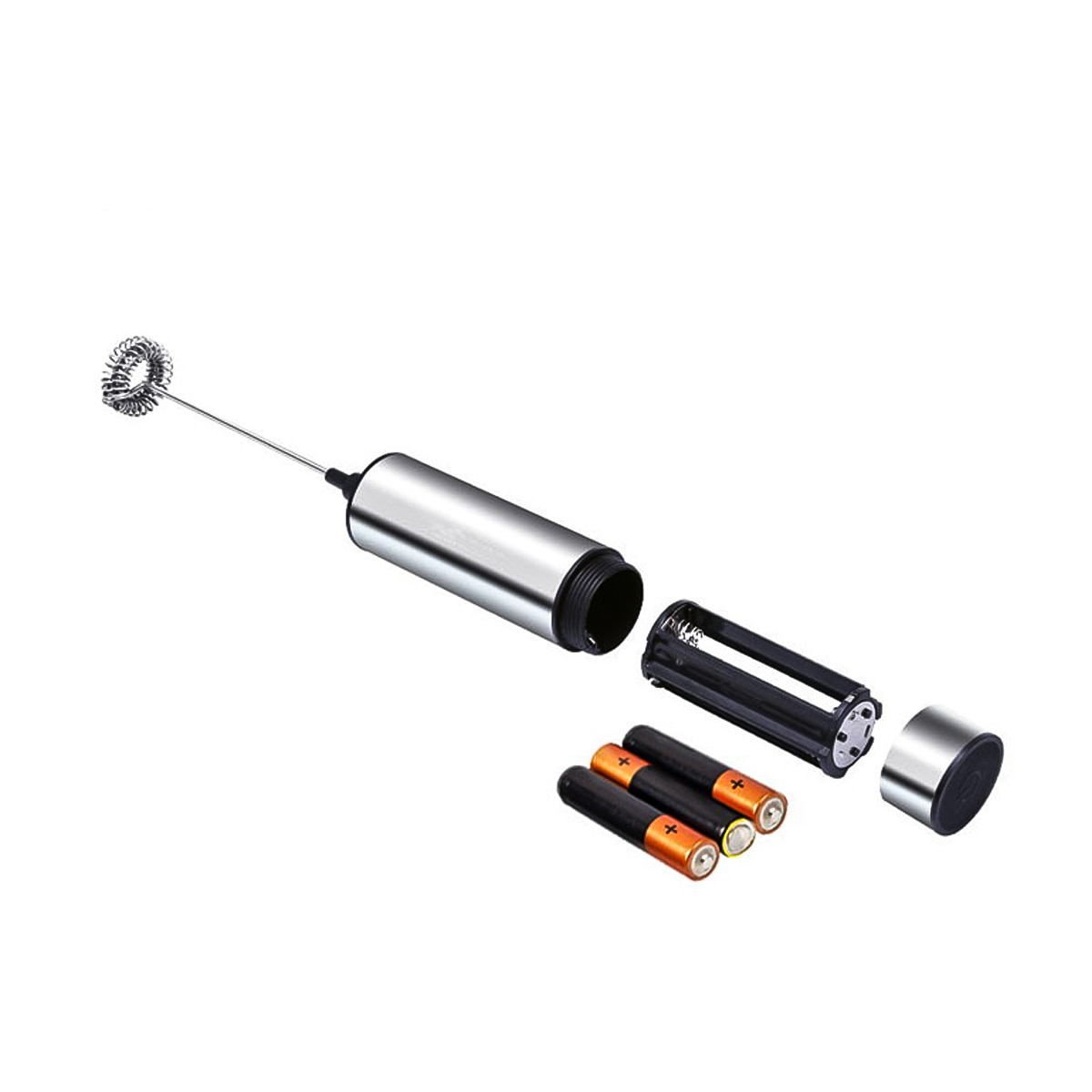 Mousseur à lait électrique à piles, mini mixeur portatif automatique en acier inoxydable pour café, latte, cappuccino, matcha