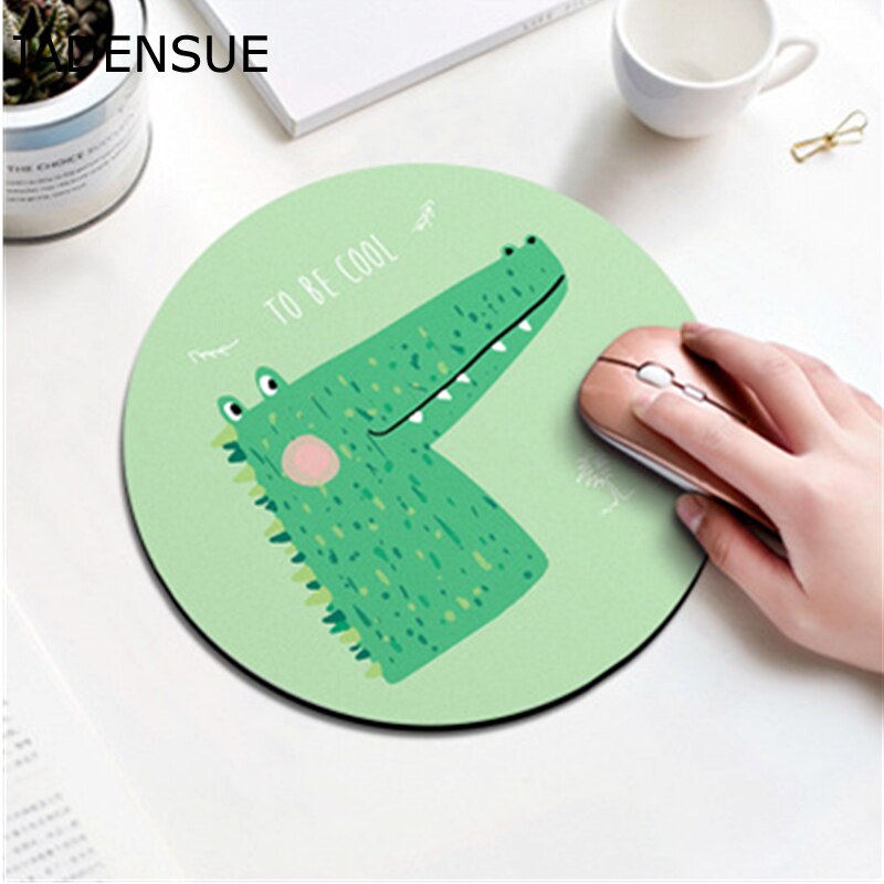 Comfortabele Ronde Muismat Planeet Serie Mat Desktop Non-Slip Rubber Pad Pc Muismat Ronde Bureau Gamer Gaming mat Voor Pc Laptop: Crocodile