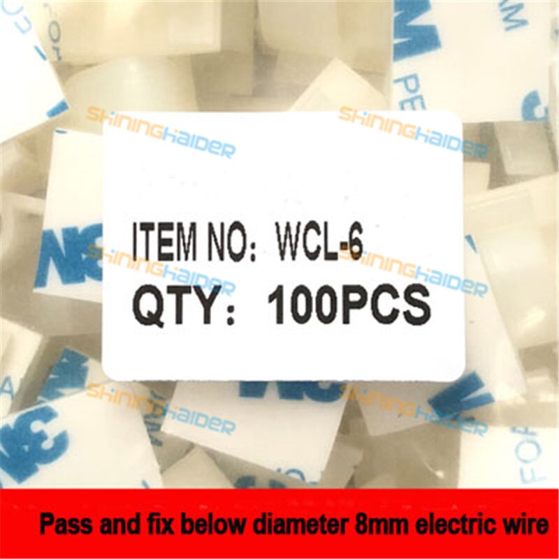 White black color Fixed wire clip retainer black/white thread clip holder for sticky wire base: 100PCS WHITE WCL-6