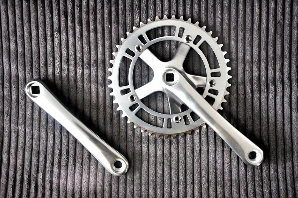 thumbnail image 2 of Shun Black 170mm 130bcd 46T Track Crank Set – Fixed Gear Single Speed Bike Cranks 2 of 6