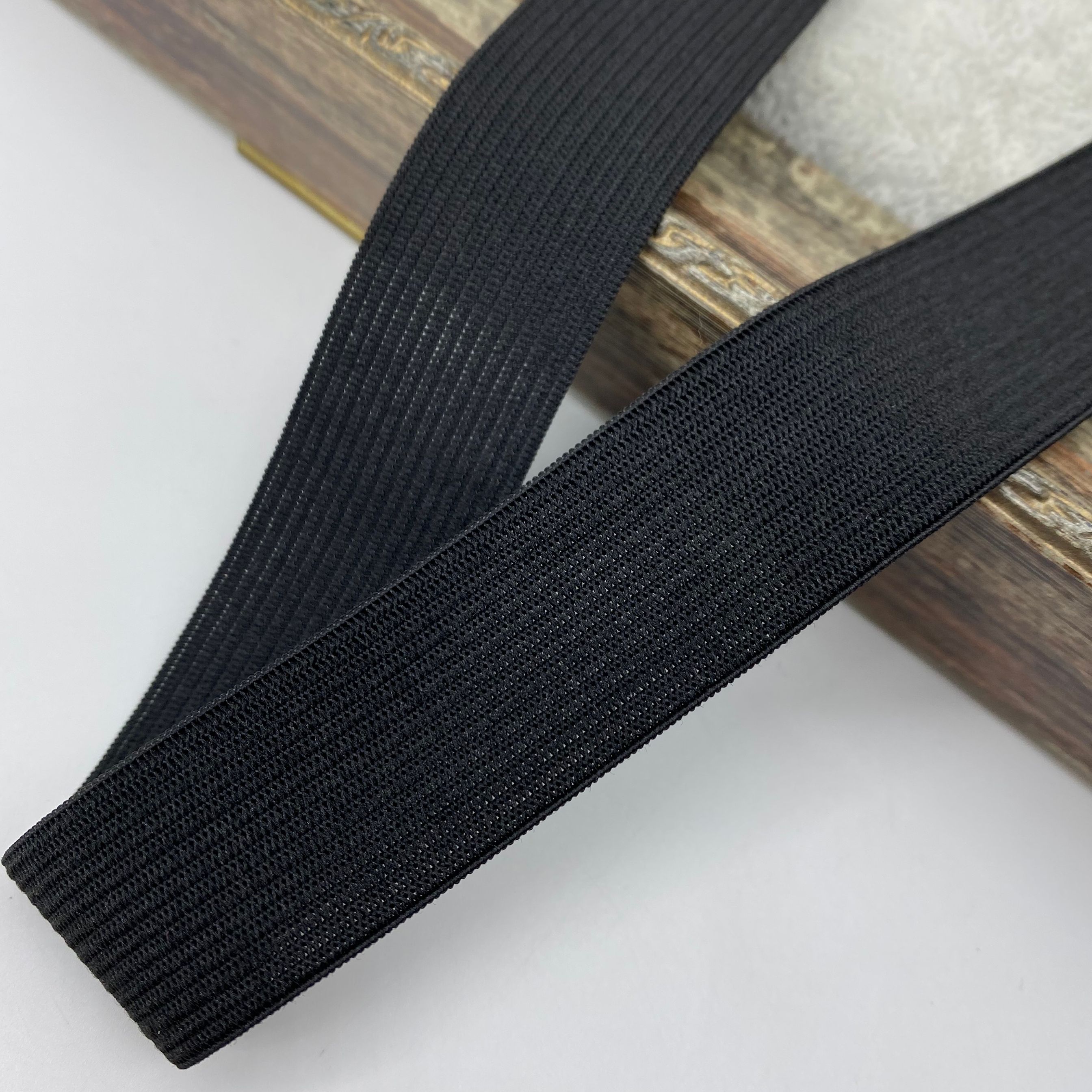 15/20/25/30Mm 2 Meter Elastische Band Knop Hole Knit Lint Voor Fiat Rubber Band taille Band Stretch Touw Diy Naaien Accessoires: Black / 15MM  2yards