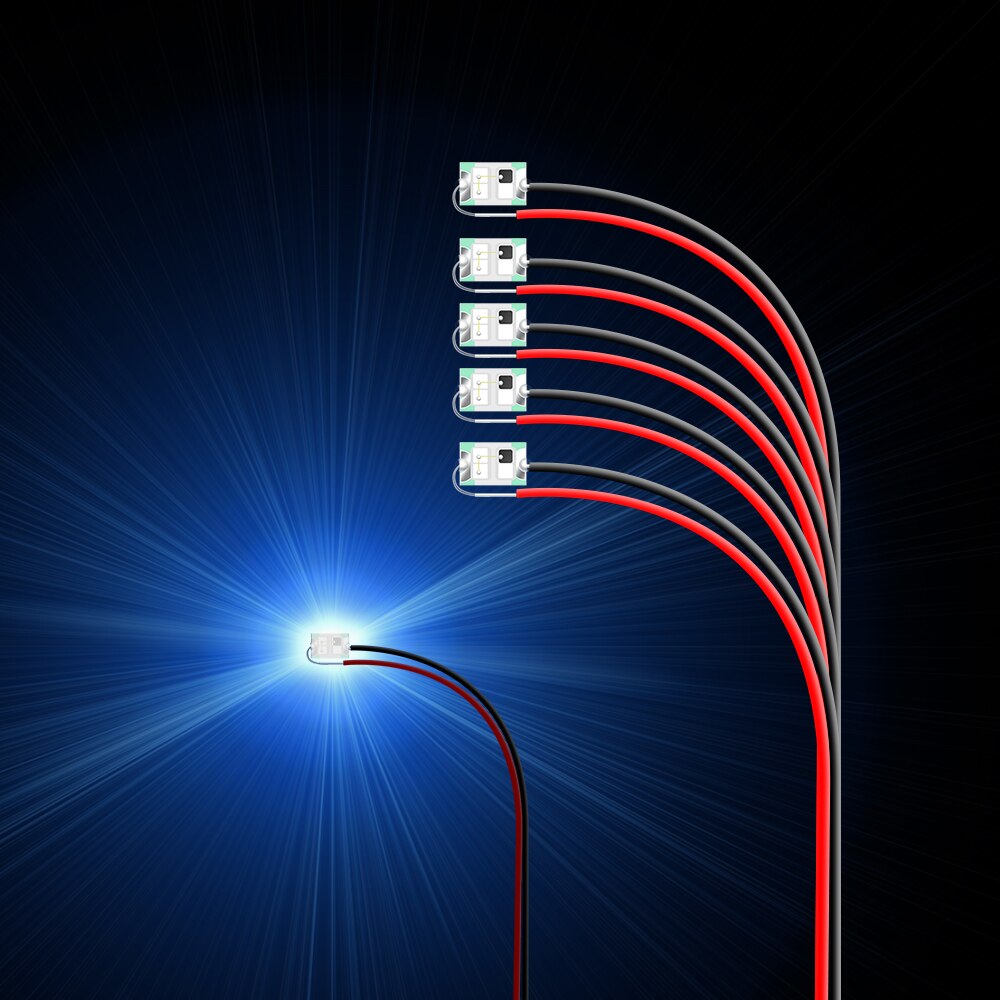 0402 smd led-lampemodeller træner præ-loddet mikro-litz ledede ledninger 3v med 0.28 ledninger 20cm: Blå