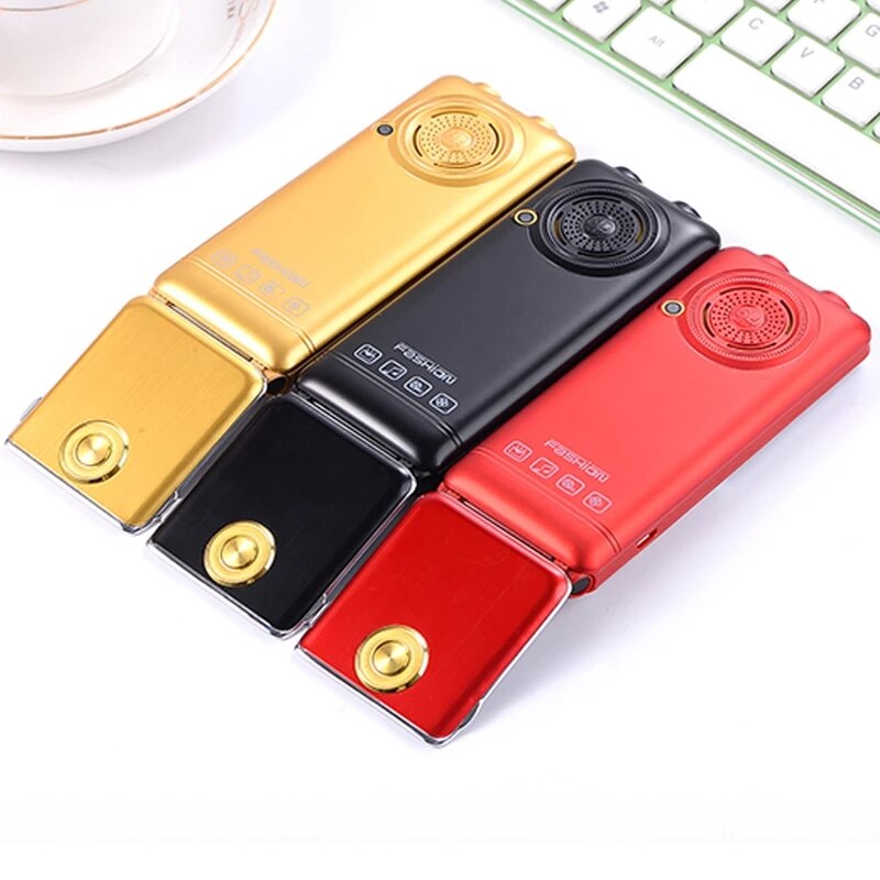 MAFAM Unlock Flip Metal Mobile Phone One Key Dual Torch FM Bluetooth SOS Speed Dial Old Man Senior Cell Phone Dual Torch P094
