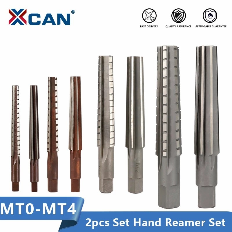 Xcan Hand Ruimers 2Pcs MT0/MT1/MT2/MT3/MT4 Staal Fijne/Ruwe-Edge morse Conus Ruimer Voor Frezen Afwerking Cutter Tool