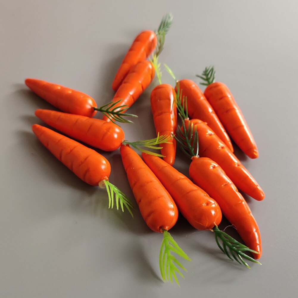 100pcs Artificial Carrots Artificial Easter Foam Carrots Simulation Vegetables Party Decor Artificial Decorations