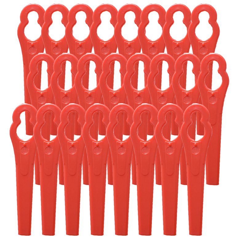 Cuchillas de repuesto de plástico rojo para cortacésped, accesorios de herramientas eléctricas de jardín, 83MM, para Parkside PRTA 20-LiA1 LIDL IAN 311046, 50 piezas