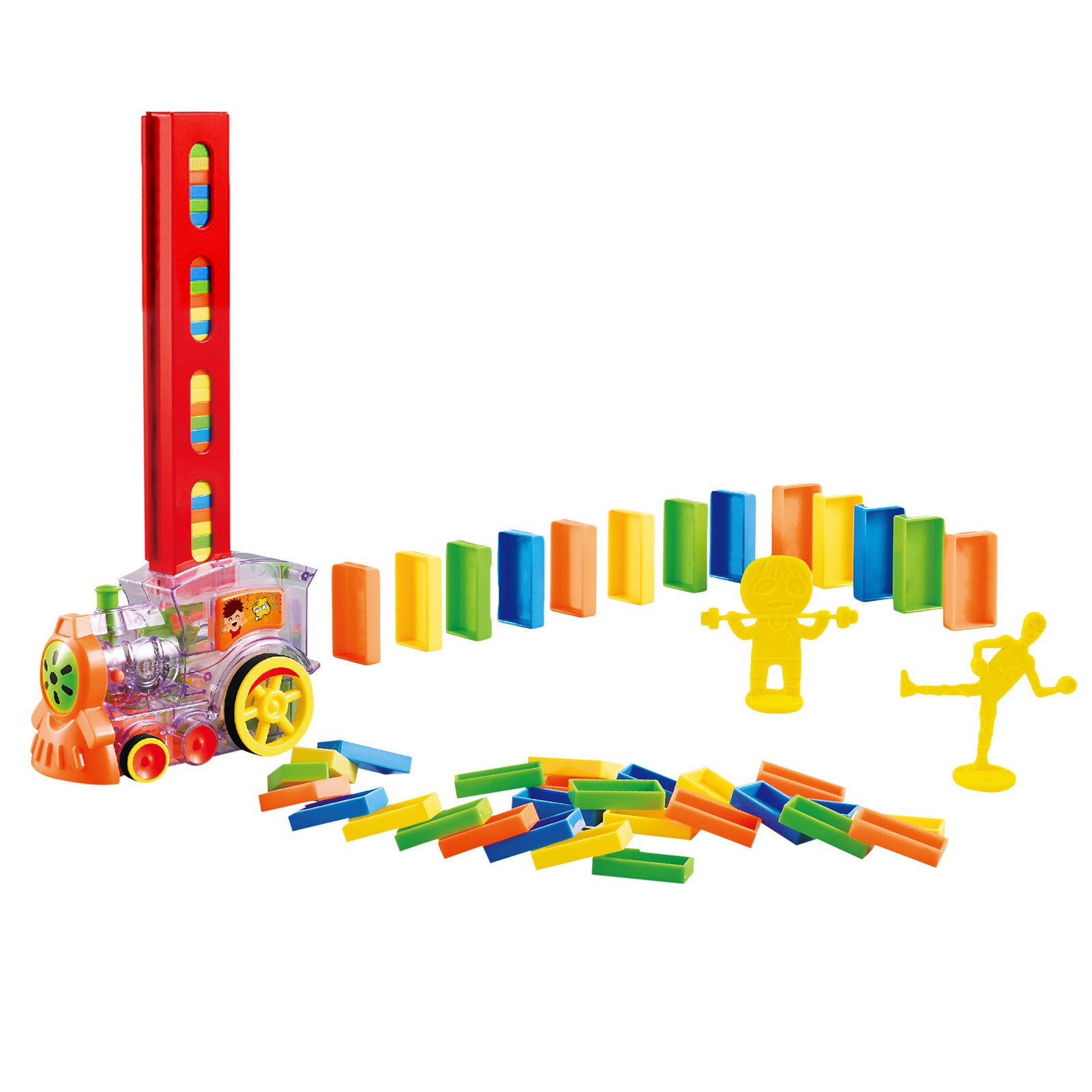 Elektrische Domino Zug Spielzeug Mit Lichter Geräusche Dominos-karte Auto Modell Fahrzeug Pädagogisches Hause Spielzeug Blöcke Spiel Für freundlicher Jungen Mädchen