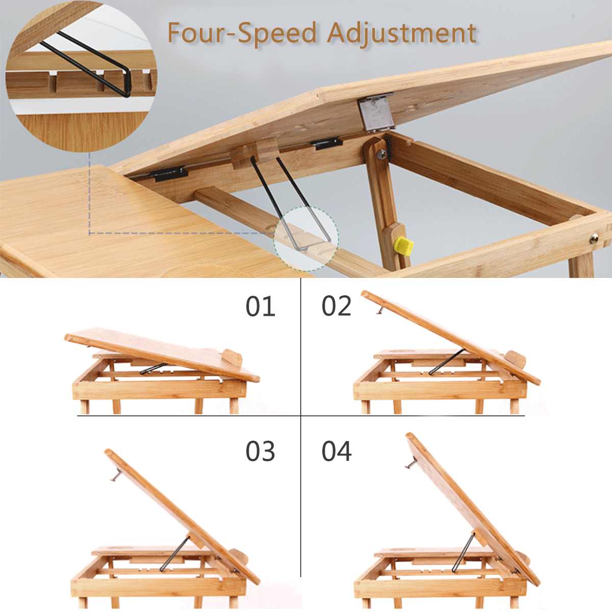 Bureau Plank Organizer met Klem – 2-Laags Opzetrek Zwart
