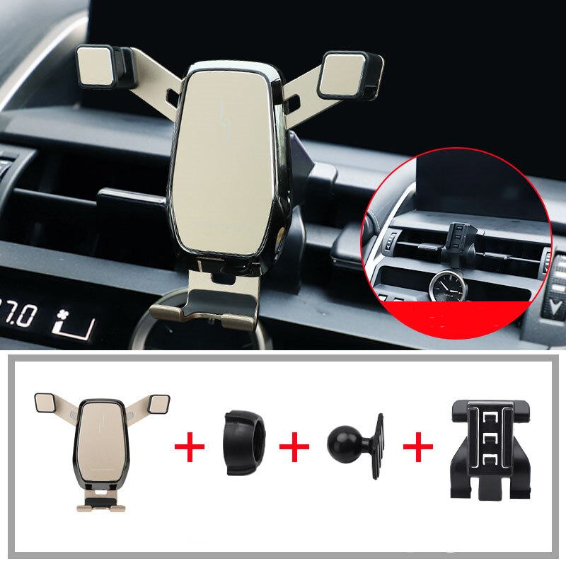 Car Phone Holder Auto-Lock Auto-Releas Phone Stand Car Mount For Lexus NX Car Interior Phone Bracket Accessories: Type A  GOLDEN