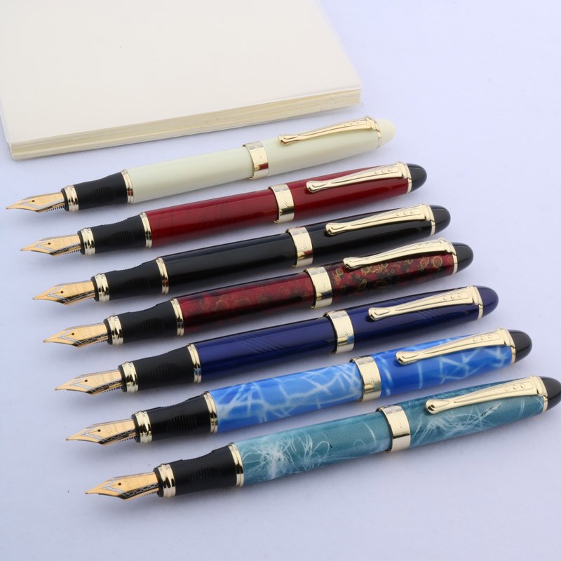 Luxe Jinhao X450 Metalen Vulpen Gouden Zwarte Elegante Briefpapier Kantoor Schoolbenodigdheden Inkt Pen