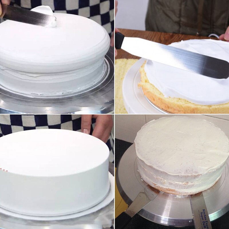 Schraper spuitmond recht kus mes bakgadget houten handvat roestvrij staal 6/8/10 inch boter spatel cake