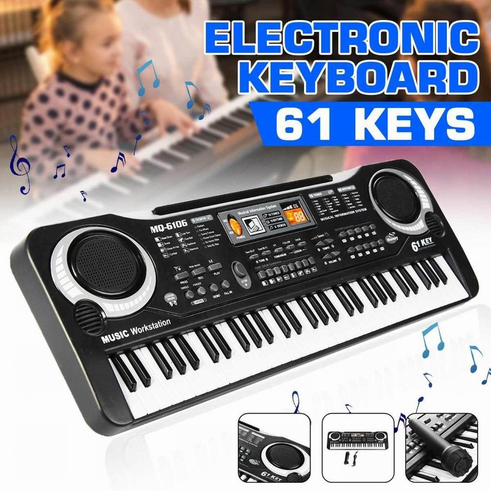 61-Key Digitale Elektrische Piano Toetsenbord Draagbare Multi-Functionele Toetsenbord Met Microfoon Muziek Toetsenbord Elektrische
