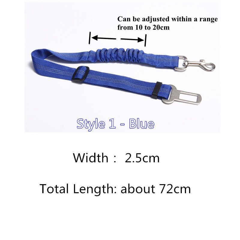 Verstelbare Nylon Pet Hond Autogordel Kat Puppy Lood Kleine Medium Honden Voertuig Leven Veiligheid Riem voor Teddy Yokie: style 1 blue belt